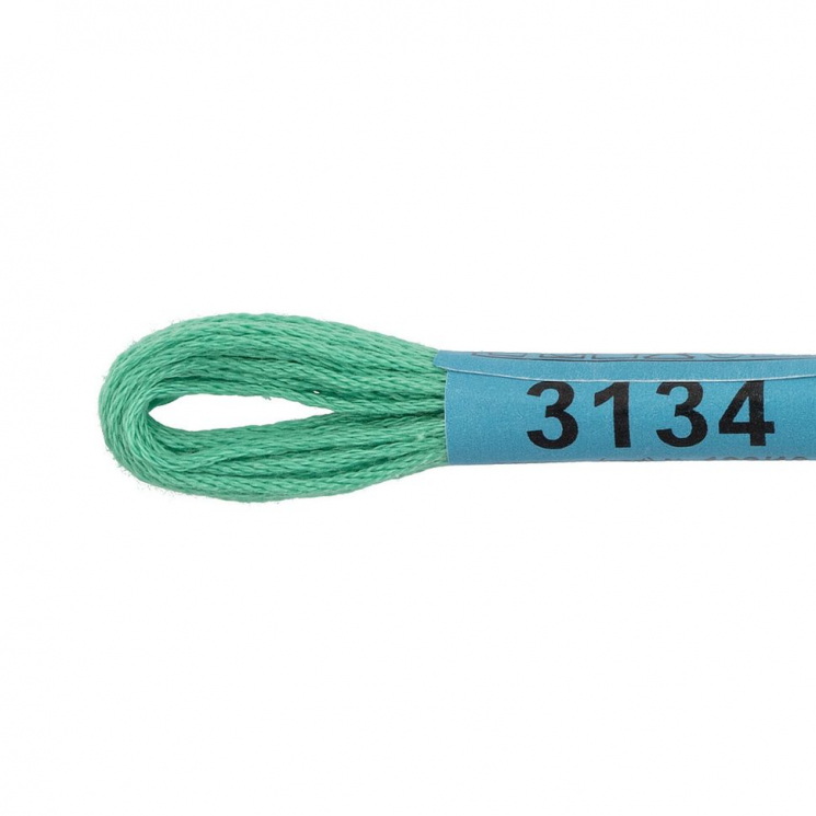 Нитки для вышивания Gamma мулине (3071-3172) 100% хлопок 24 x 8 м цв.3134 св.зеленый