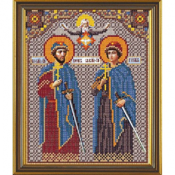 Рисунок на ткани бисер НОВА СЛОБОДА арт.БИС9038 А4 Борис и Глеб 19х23 см