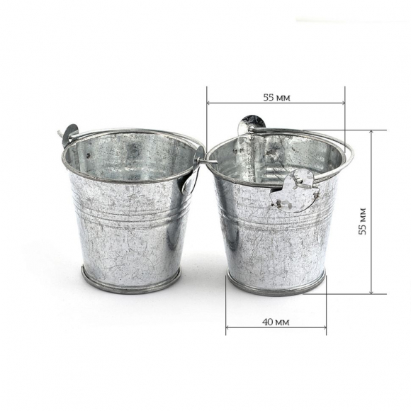 Ведерко декор.Magic 4 Hobby, арт.0320-1,метал., 55х55х40мм, цв.неокрашенное