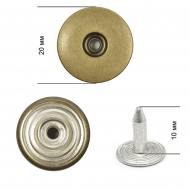 Пуговицы джинсовые латунь с отверстием 20мм New Star цв. антик уп. 500шт