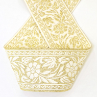 180129_Лента жаккардовая с люрексом SAFISA, 50 мм, 15 м, цвет 101