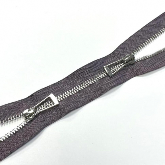 Молния мет. титан №5 никель два замка 110см D217 слива