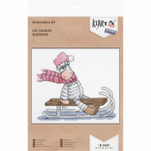 Набор для вышивания KLART арт. 8-260 На санках 19х17 см