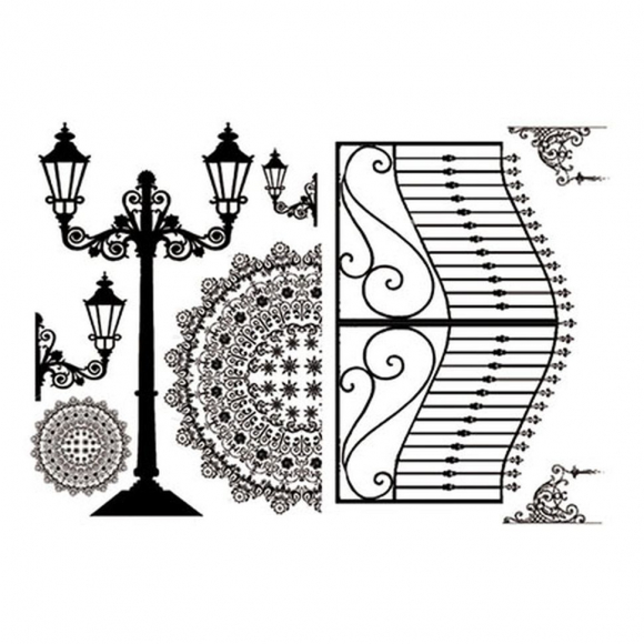 95085_Набор переводных изображений (Transfer) "Ворота и уличные фонари" 95085_Набор переводных изображений (Transfer) "Ворота и уличные фонари"
