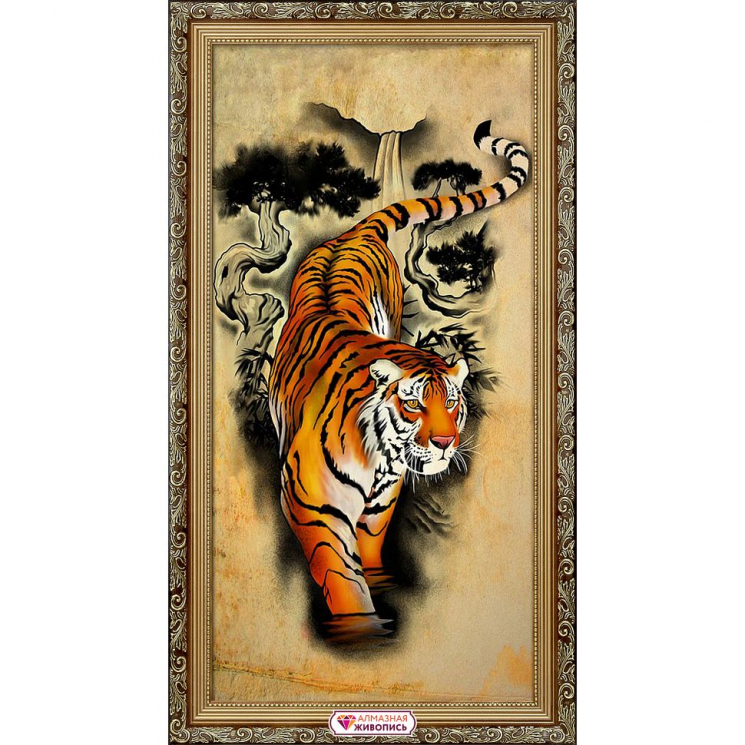 Набор для изготовления картин АЛМАЗНАЯ ЖИВОПИСЬ арт.АЖ.4124 Пергамент с тигром 30х60 см