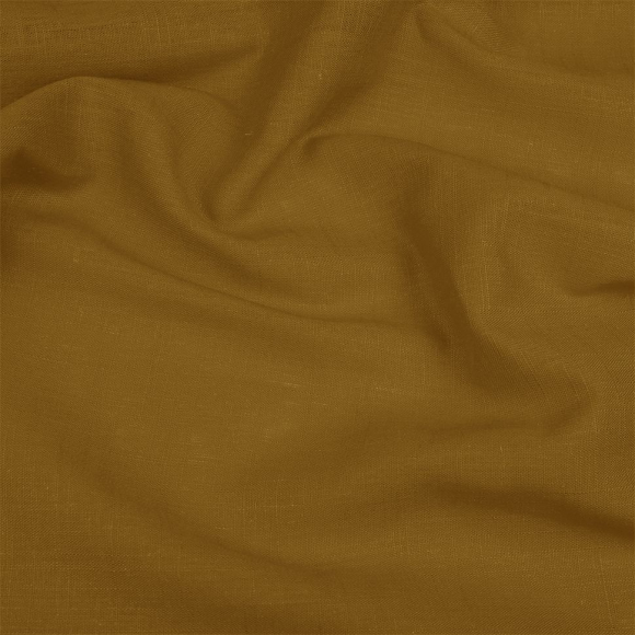 Ткань льняная 190 г/м? лен 40%, вискоза 60% шир.140 см арт.TBY.Li.1002.32 цв.32 горчица уп.5м