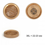 Пуговицы металл TBY.L-1238-2/7 цв.корич с золотом 36L = 22-23 мм, 4прокола, 50шт