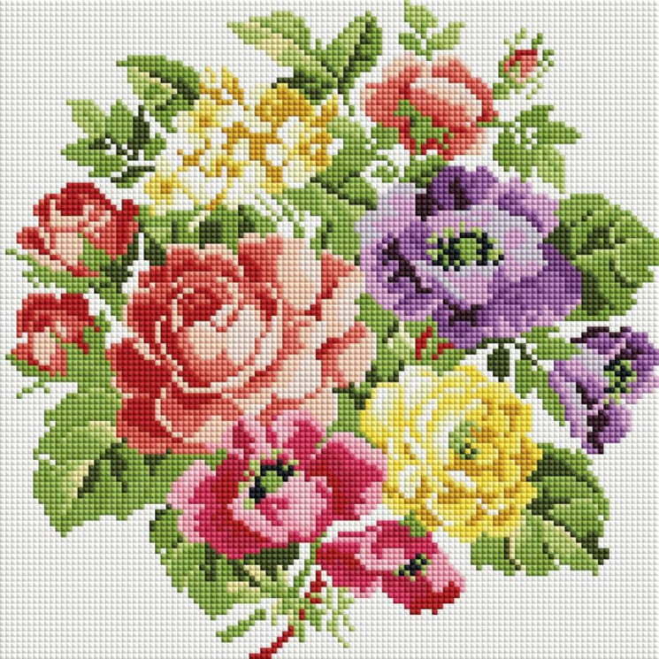 Набор Белоснежка для изготовления картин со стразами на подрамнике арт.БЛ.062-ST-S Вальс цветов 30х30см