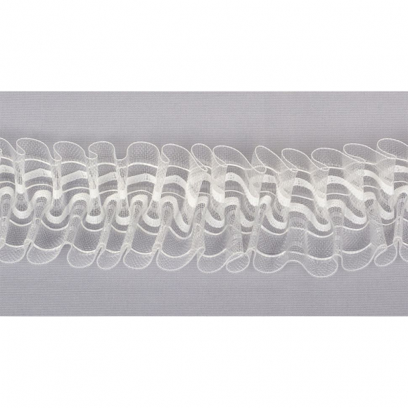 Лента шторная 60мм сборка шахматка арт.П-705М цв.прозрачный уп.50м