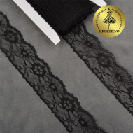 Кружево-трикотаж KRUZHEVO арт.TBY 1664 шир.40мм цв.10 черный, уп.27,4м