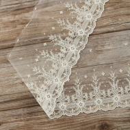 185623_Вышивка на тюле, 174 мм, цвет белый