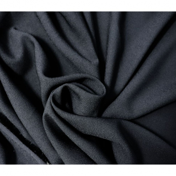 Ткань Креп 210 г кв.м 95% полиэстер, 5% спандекс шир.150 см арт.Р.11344.03 цв.03 черный уп.25м