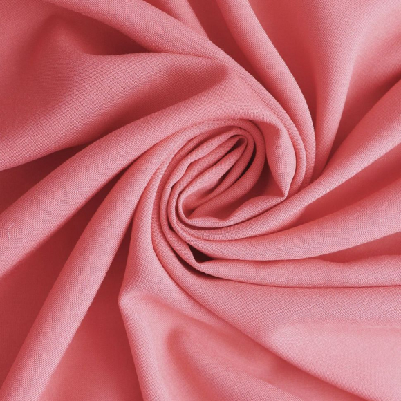 Ткань Штапель 130 г/м? 100% вискоза шир.145 см арт.Р.14852.07 цв.07 коралловый уп.25м