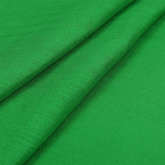 Ткань льняная 190 г/м? лен 40%, вискоза 60% шир.140 см арт.TBY.Li.1002.27 цв.27 яр.зеленый уп.1м