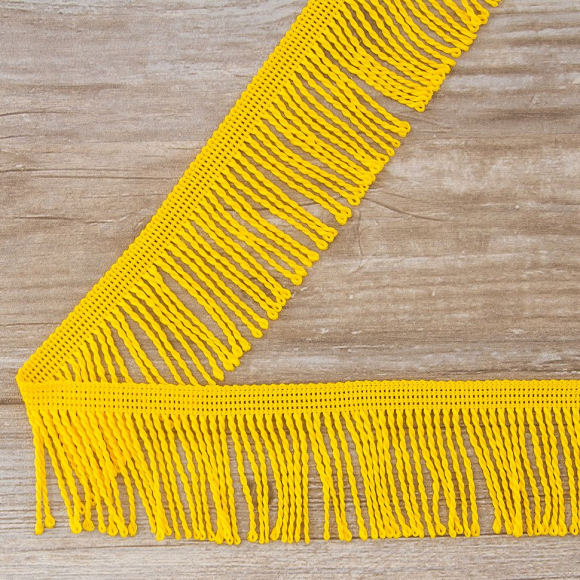 Бахрома витая, 60 мм, цвет яичного желтка