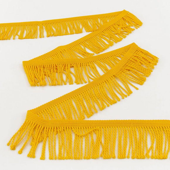 Бахрома витая, 60 мм, цвет яичного желтка