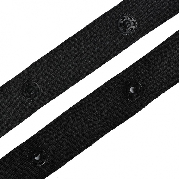 Кнопки пластиковые 8мм на ленте шир.18мм TBY-64422 цв. черный уп. 45,7м