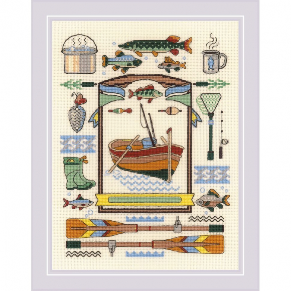 Набор для вышивания РИОЛИС арт.2050 Удачный улов 18х24 см