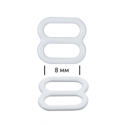Пряжка регулятор для бюстгальтера металл TBY-67810 08мм цв.белый, уп.100шт