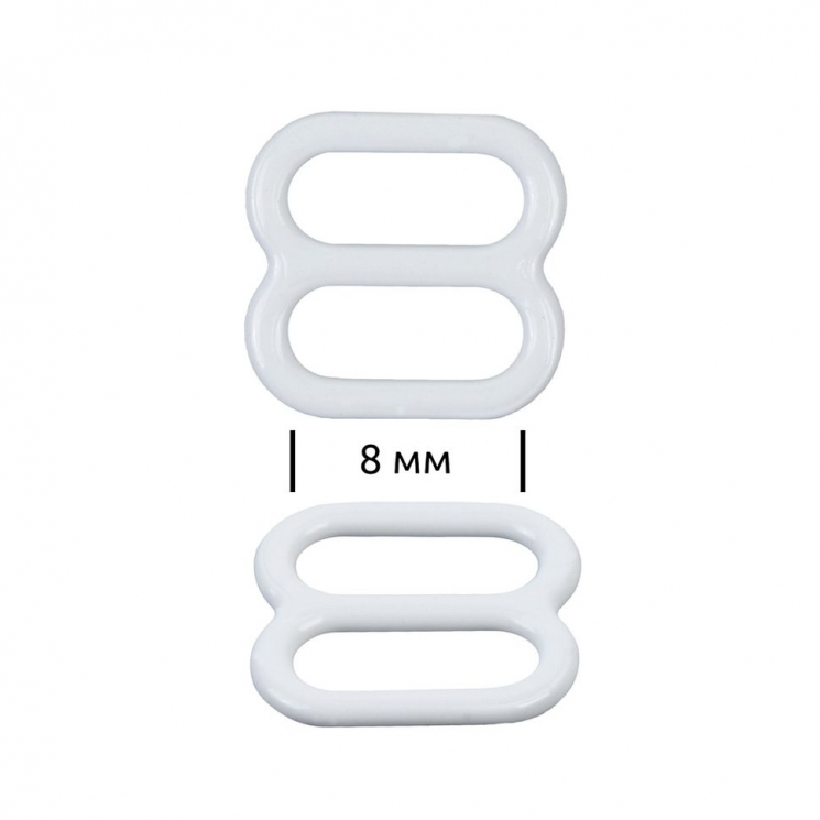 Пряжка регулятор для бюстгальтера металл TBY-67810 08мм цв.белый, уп.100шт