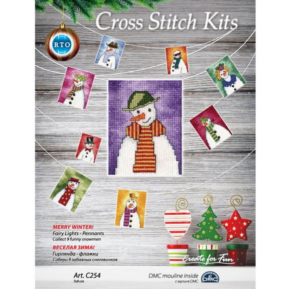 Набор для вышивания РТО арт.C254 Веселая зима 7х9 см