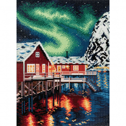 Кристальная мозаика на подрамнике ФРЕЯ арт.ALPD-063 Полярное сияние 30х40 см