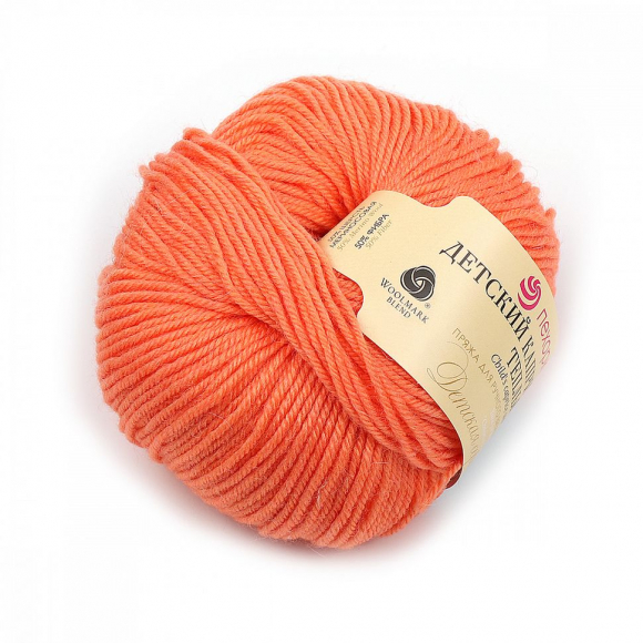 Пряжа для вязания ПЕХ Детский каприз тёплый (50% мериносовая шерсть, 50% фибра) 10х50г/125м цв.1125 розовый коралл