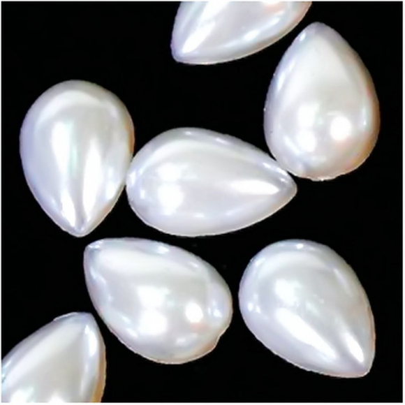 Полужемчужины перламутр в форме Капли 6х10 мм цв.41 белый уп.500г (4500шт)