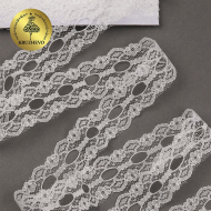 Кружево-трикотаж KRUZHEVO арт.TBY 1671 шир.25мм цв.02 молочный уп.9,14м