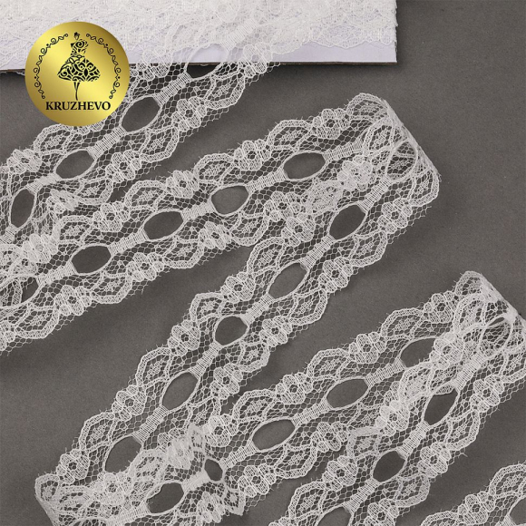 Кружево-трикотаж KRUZHEVO арт.TBY 1671 шир.25мм цв.02 молочный уп.9,14м Кружево-трикотаж KRUZHEVO арт.TBY 1671 шир.25мм цв.02 молочный уп.9,14м
