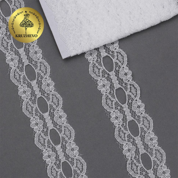 Кружево-трикотаж KRUZHEVO арт.TBY 1671 шир.25мм цв.02 молочный уп.9,14м Кружево-трикотаж KRUZHEVO арт.TBY 1671 шир.25мм цв.02 молочный уп.9,14м