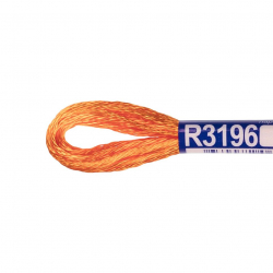 Нитки для вышивания Gamma мулине 100% вискоза 12 x 8 м цв.R3196 ярк.оранжевый
