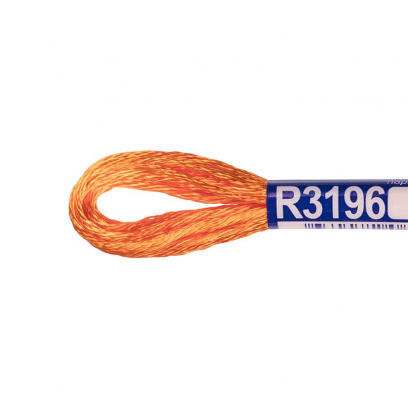Нитки для вышивания Gamma мулине 100% вискоза 12 x 8 м цв.R3196 ярк.оранжевый