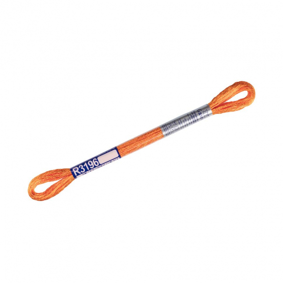 Нитки для вышивания Gamma мулине 100% вискоза 12 x 8 м цв.R3196 ярк.оранжевый