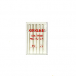 Иглы для бытовых швейных машин ORGAN микротекс №60-70, уп.5 игл