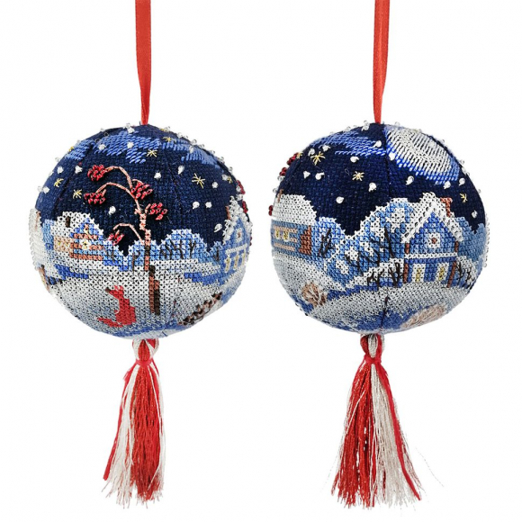 Набор для вышивания МАРЬЯ ИСКУСНИЦА арт.21.002.27 Игрушка Зимняя ночь диаметр 10 см