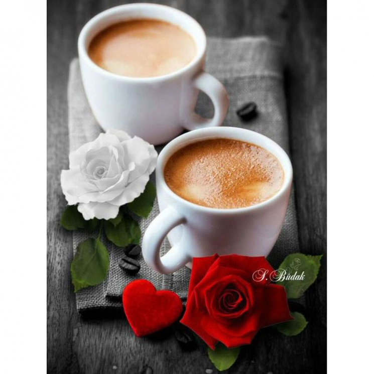 Алмазная мозаика Ah5284 Кофе на двоих 30х40