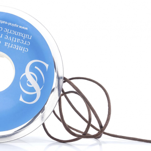 Шнур атласный SAFISA 2 мм, 25 м, цвет 17, коричневый темный