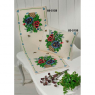 Набор для вышивания PERMIN арт.83-5159 Подушка Анютины глазки 42х31 см