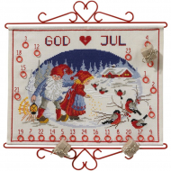 Набор для вышивания PERMIN арт.34-7807 Календарь Рождественский календарь 40х30 см