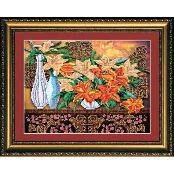 Набор для вышивания бисером АБРИС АРТ арт. AB-139 Романтика 35х30 см