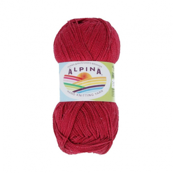Пряжа ALPINA HOLLY (100% мерсеризованный хлопок) 10х50г/200м цв.220 бордовый Пряжа ALPINA HOLLY (100% мерсеризованный хлопок) 10х50г/200м цв.220 бордовый