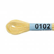 Нитки для вышивания Gamma мулине (0001-0206) 100% хлопок 24 x 8 м цв.0102 св.лимонный