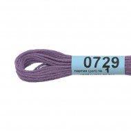 Нитки для вышивания Gamma мулине (0207-0819) 100% хлопок 24 x 8 м цв.0729 фиолетовый