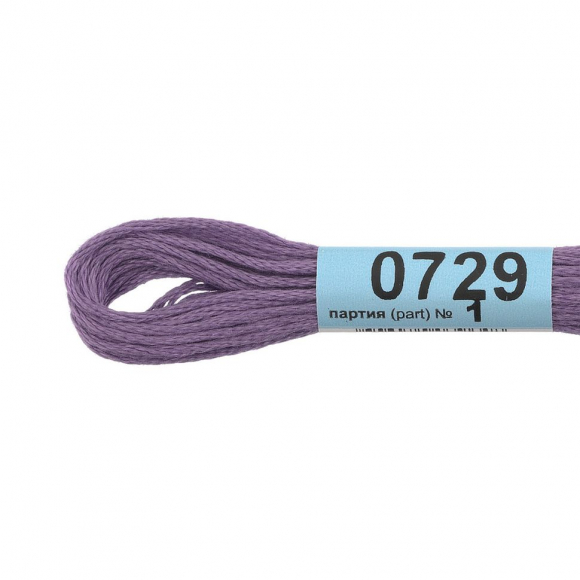 Нитки для вышивания Gamma мулине (0207-0819) 100% хлопок 24 x 8 м цв.0729 фиолетовый