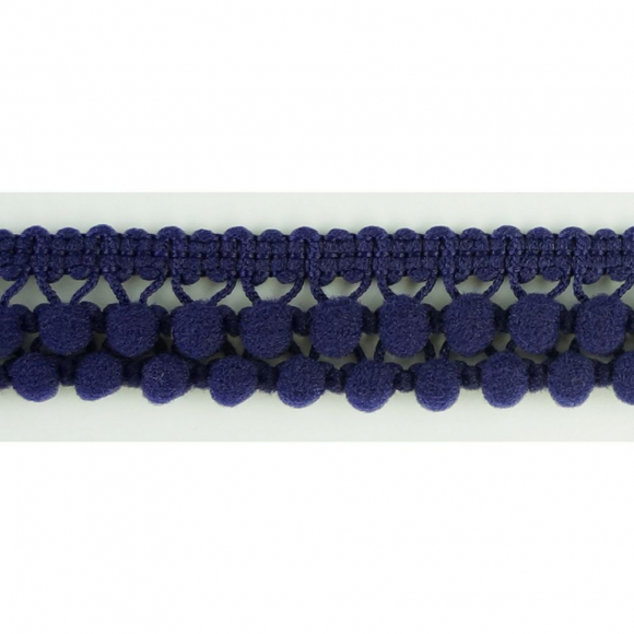 107242_Тесьма с помпонами двурядная, цвет темно-синий 107242_Тесьма с помпонами двурядная, цвет темно-синий