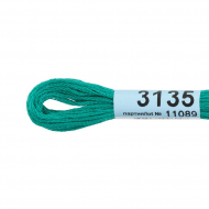 Нитки для вышивания Gamma мулине (3071-3172) 100% хлопок 24 x 8 м цв.3135 зеленый