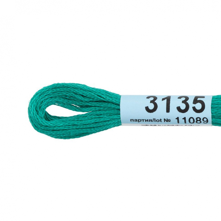 Нитки для вышивания Gamma мулине (3071-3172) 100% хлопок 24 x 8 м цв.3135 зеленый