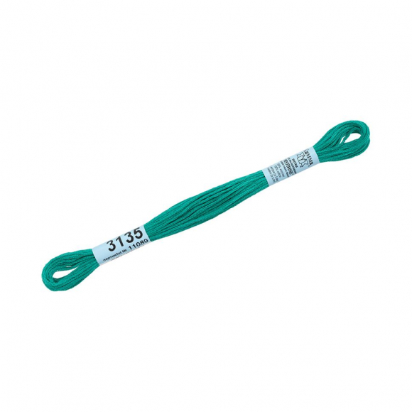 Нитки для вышивания Gamma мулине (3071-3172) 100% хлопок 24 x 8 м цв.3135 зеленый