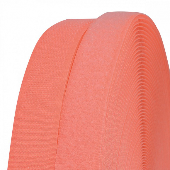 Лента липучка TBY пришивная кач.B шир.25мм цв.F335 розовый неон уп.25м (пара)